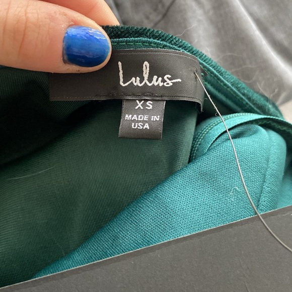 Candlelit Date Forest Green Velvet One-Shoulder Bodycon Dress - Picture 2 of 3